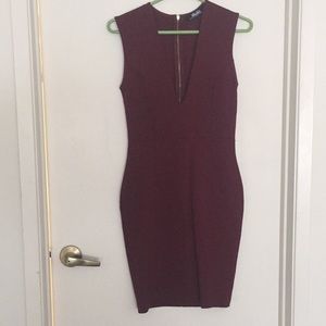 Lulus small burgundy bodycon dress